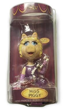 Jim Henson Miss Piggy Hand Painted Bobblehead Doll Ceramic Figurine Muppet Show